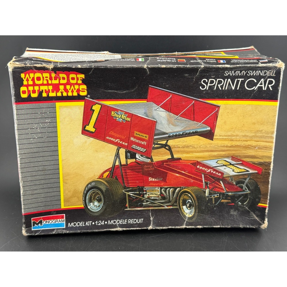 Vintage Monogram World of Outlaws Sammy Swindell Sprint Car-1:24 Model Kit 2751